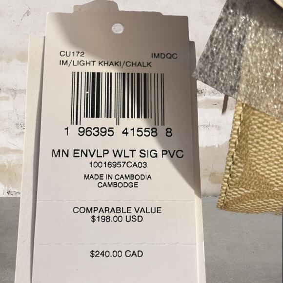 Coach NWT Mini Envelope Wallet With Strap In Signature Canvas - Picture 3 of 5